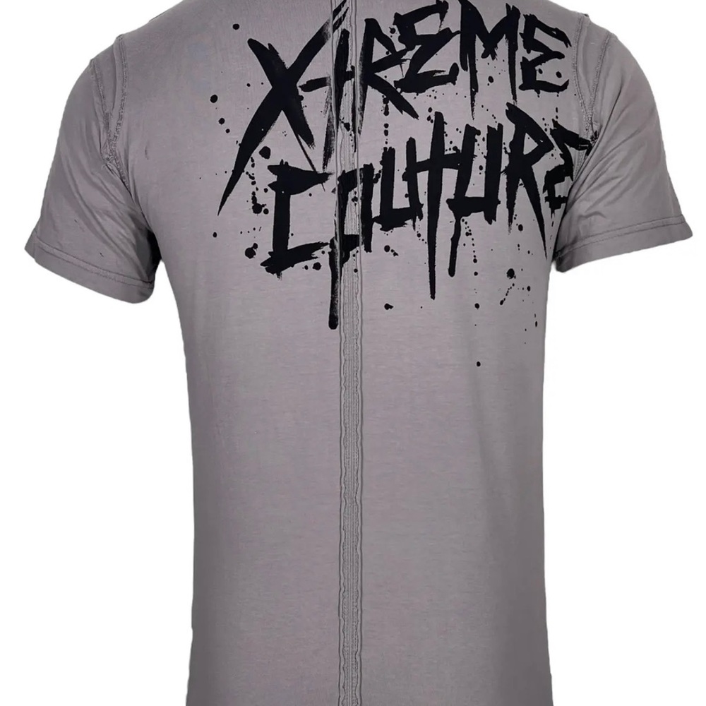 Xtreme Couture Men's Polo Shirt Splatt Skull Cross Silver S-3XL - Picture 4 of 8